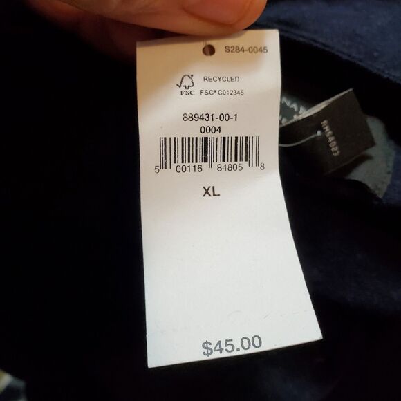 Banana Republic Linen Blend Dark Navy Short Sleeve Shirt 3/4 Front Button Sz XL - Picture 5 of 8